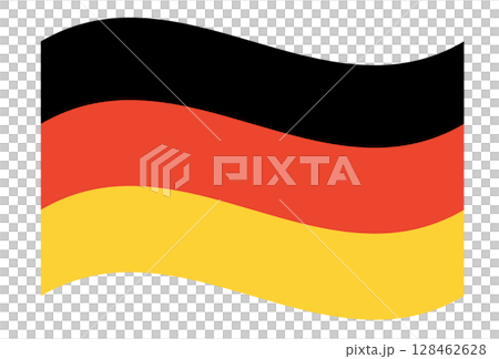 Waving German Flag Illustration. Germany Banner. 128462628