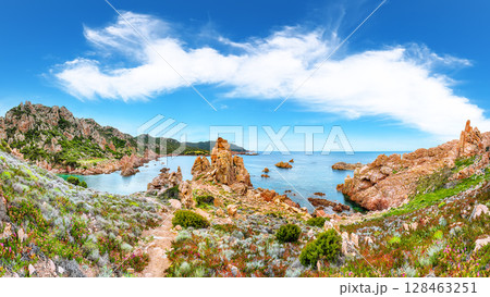 Unbelivable  view of popular travel destination Costa Paradiso. 128463251