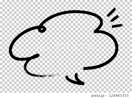 Pen handwritten speech bubble _ black 128463353