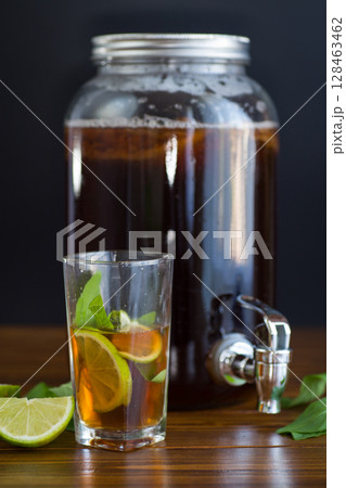 Homemade kombucha starter with kombucha Homemade kombucha starter with kombucha 128463462