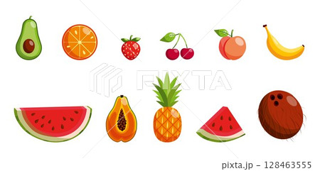 Tropical Fruit Set 128463555