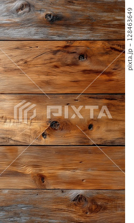 Rustic wooden table texture with natural grain patterns and warm brown tones. The image represents authenticity, nature and organic design Rustic wooden table texture with natural grain patterns and warm brown tones. The image represents authenticity, nature and organic design 128463649