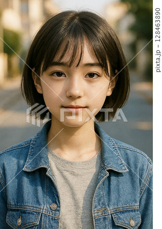 街を歩く女性『AI生成画像］ 128463890