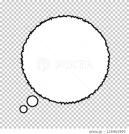 シンプルな吹き出しのイラスト　円　不安 128463905