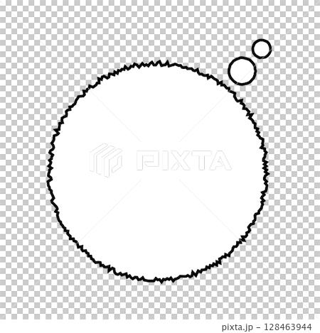 シンプルな吹き出しのイラスト　円　不安 128463944