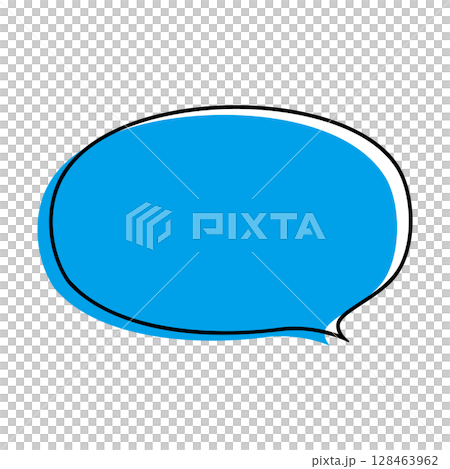 Simple speech bubble illustration, horizontal, oval 128463962