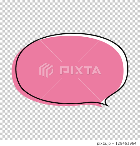 Simple speech bubble illustration, horizontal, oval 128463964