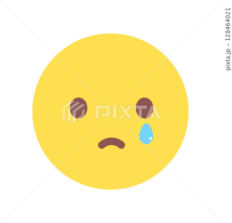 涙を流して泣いている顔の絵文字 - 悲しみやトラブルでツラそうなシンプルな泣き顔のアイコン・イラスト 涙を流して泣いている顔の絵文字 - 悲しみやトラブルでツラそうなシンプルな泣き顔のアイコン・イラスト 128464021