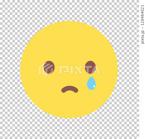 涙を流して泣いている顔の絵文字 - 悲しみやトラブルでツラそうなシンプルな泣き顔のアイコン・イラスト 涙を流して泣いている顔の絵文字 - 悲しみやトラブルでツラそうなシンプルな泣き顔のアイコン・イラスト 128464021