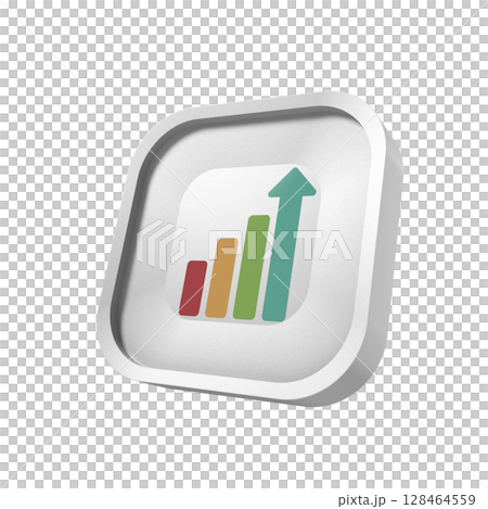 Growth chart icon app in transparent background Growth chart icon app in transparent background 128464559