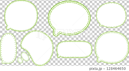 A simple speech bubble set with green dashed lines. Easy to use. 128464650