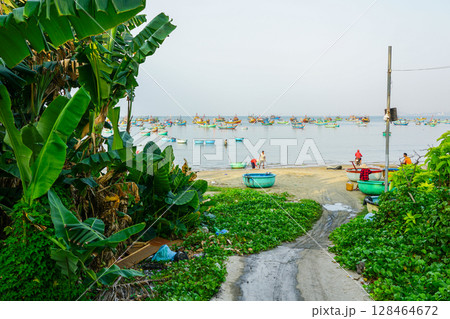 Tropical Path to the Sea, Basket Boats and Fishing Life Along Mui Ne Vibrant Coastline 128464672