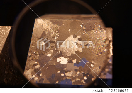 Sample of aluminum with large grains, that froze very slowly Sample of aluminum with large grains, that froze very slowly 128466071