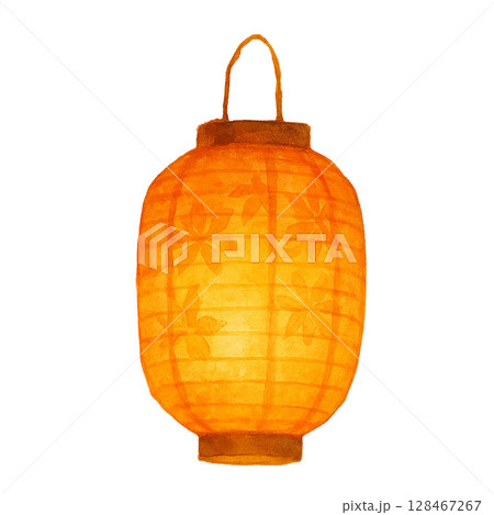 紅葉模様の和風行灯切り抜き素材 紅葉模様の和風行灯切り抜き素材 128467267