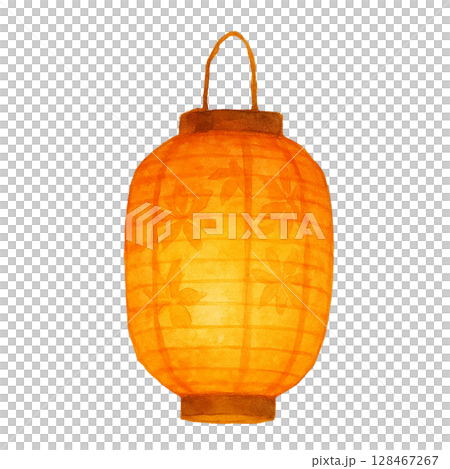 紅葉模様の和風行灯切り抜き素材 紅葉模様の和風行灯切り抜き素材 128467267