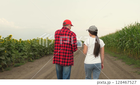Agriculture, teamwork, business partner farmer agriculture, handshake sign of deal, harvest, fresh soil grow crops, business farmers field corn sunflower teamwork group people cap working digital Agriculture, teamwork, business partner farmer agriculture, handshake sign of deal, harvest, fresh soil grow crops, business farmers field corn sunflower teamwork group people cap working digital 128467527