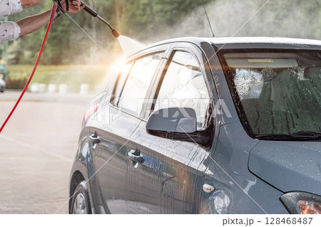 Self service car wash. Car cleaning soap foam. Spray wet pressure shine detail. Self service car wash. Car cleaning soap foam. Spray wet pressure shine detail. 128468487