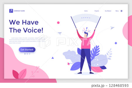 Modern Character Business Landing Page Modern Character Business Landing Page 128468593