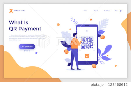 Modern Character Business Landing Page Modern Character Business Landing Page 128468612