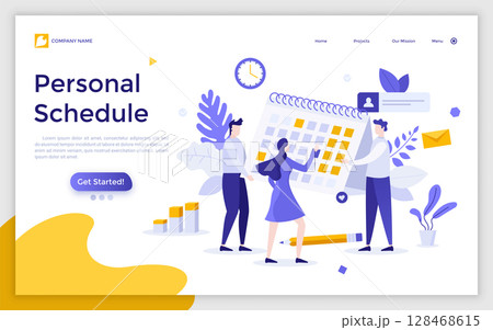 Modern Character Business Landing Page 128468615