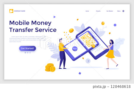 Modern Character Business Landing Page Modern Character Business Landing Page 128468618