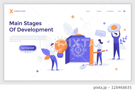 Modern Character Business Landing Page Modern Character Business Landing Page 128468635