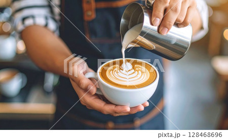 ハートを注ぐバリスタの一杯 ハートを注ぐバリスタの一杯 128468696