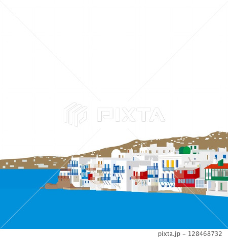 ミコノス mykonos リトル・ヴェニス little venice ギリシャ greece ミコノス mykonos リトル・ヴェニス little venice ギリシャ greece 128468732