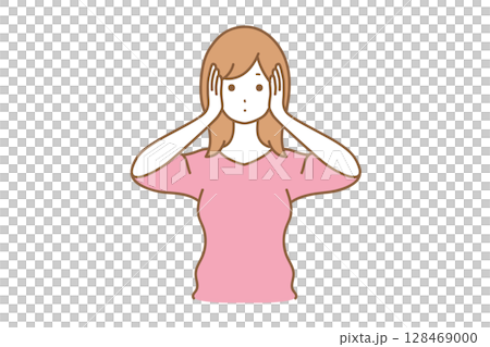 Woman hiding her ears 128469000