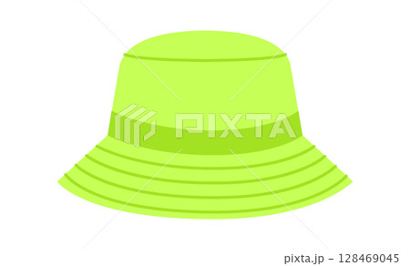 Bucket Hat side view. Summer Head Fashion accessory cap clothing technical illustration. Vector headgear for Men 128469045