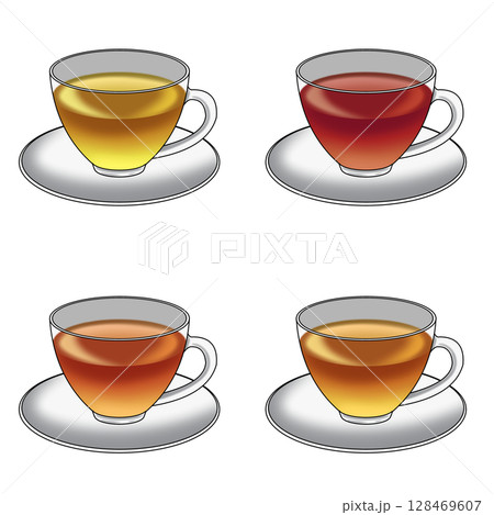 ガラスのティーカップ 128469607