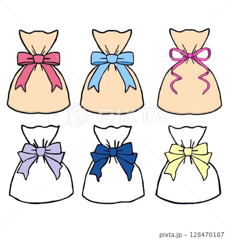 色々なリボンのラッピング 128470187