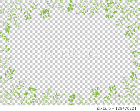 草花のシルエットのフレーム 草花のシルエットのフレーム 128470221