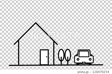 簡單的房屋外觀插圖 128470254