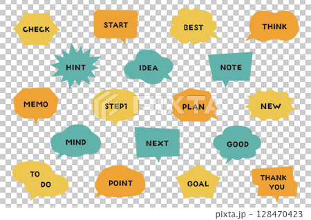 手描き風のふきだし ベクター イラスト セット 素材 アイコン フレーム 装飾 囲み あしらい 手描き風のふきだし ベクター イラスト セット 素材 アイコン フレーム 装飾 囲み あしらい 128470423