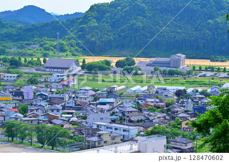 嘉多山公園　展望台からの眺め　街並みの風景　栃木県佐野市 128470602