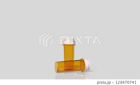 The Drug bottle on white background for Medical or health concept 3d Rendering. The Drug bottle on white background for Medical or health concept 3d Rendering. 128470741