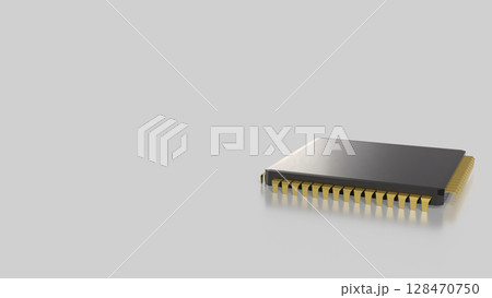 The IC on white Background for Technology concept 3d Rendering. The IC on white Background for Technology concept 3d Rendering. 128470750