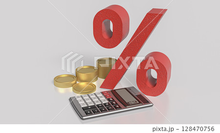 The Percent and calculator for Business concept 3d Rendering. The Percent and calculator for Business concept 3d Rendering. 128470756