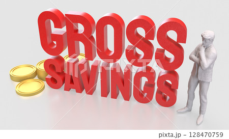The Gross savings and coins for Business concept 3d Rendering. The Gross savings and coins for Business concept 3d Rendering. 128470759