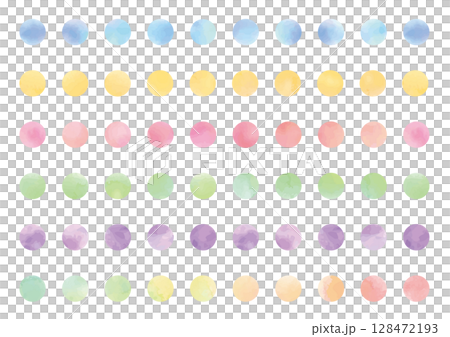 Set of 6 watercolor dotted lines Set of 6 watercolor dotted lines 128472193