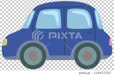 藍色汽車插畫向量素材 128472707