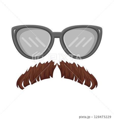 Illustration of Mustache and Glasses  128473229
