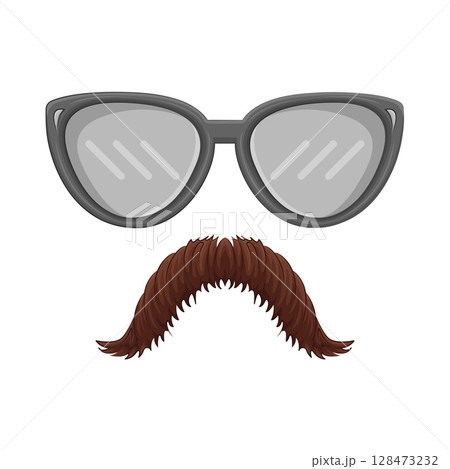 Illustration of Mustache and Glasses Illustration of Mustache and Glasses 128473232