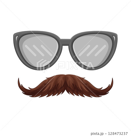Illustration of Mustache and Glasses  128473237