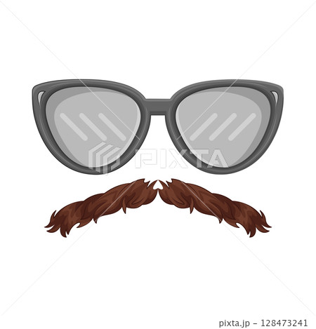 Illustration of Mustache and Glasses Illustration of Mustache and Glasses 128473241