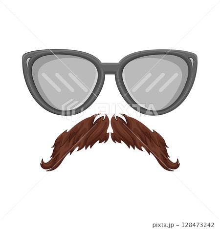 Illustration of Mustache and Glasses Illustration of Mustache and Glasses 128473242