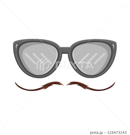 Illustration of Mustache and Glasses Illustration of Mustache and Glasses 128473243