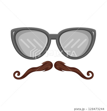 Illustration of Mustache and Glasses Illustration of Mustache and Glasses 128473244