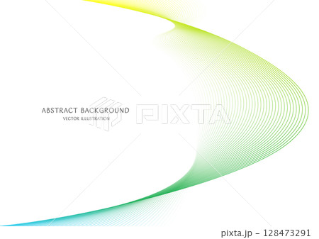 緑色のグラデーションの抽象的な曲線な背景のベクター素材 128473291